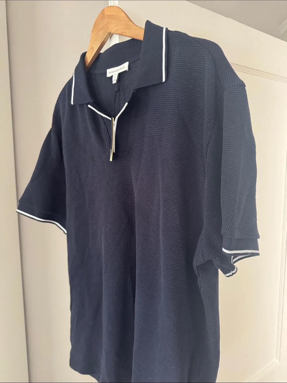 Banana Republic Navy Polo with White Trim